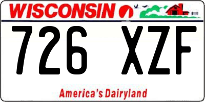 WI license plate 726XZF