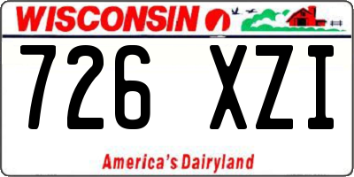 WI license plate 726XZI