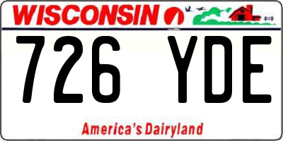 WI license plate 726YDE