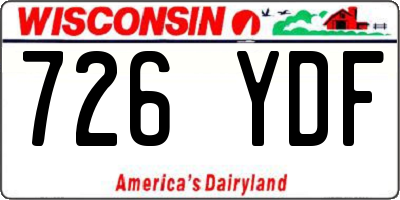 WI license plate 726YDF