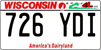 WI license plate 726YDI