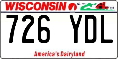 WI license plate 726YDL