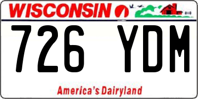 WI license plate 726YDM