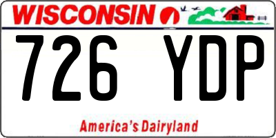 WI license plate 726YDP