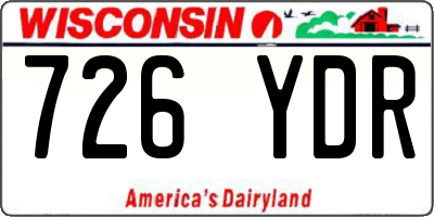 WI license plate 726YDR