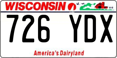 WI license plate 726YDX