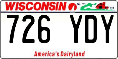 WI license plate 726YDY