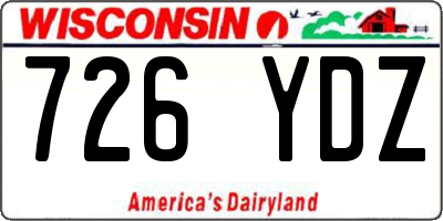 WI license plate 726YDZ