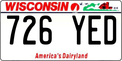 WI license plate 726YED