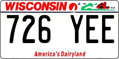 WI license plate 726YEE