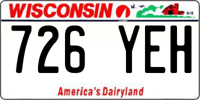 WI license plate 726YEH