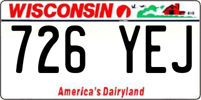 WI license plate 726YEJ
