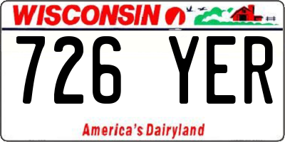 WI license plate 726YER