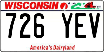 WI license plate 726YEV