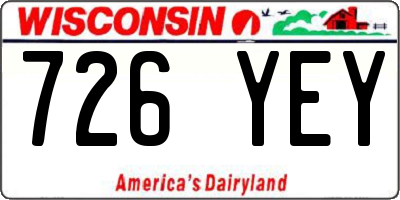 WI license plate 726YEY