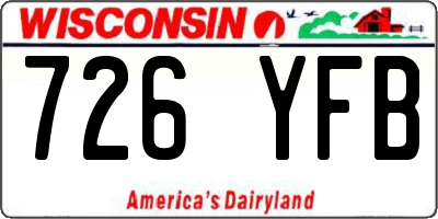 WI license plate 726YFB