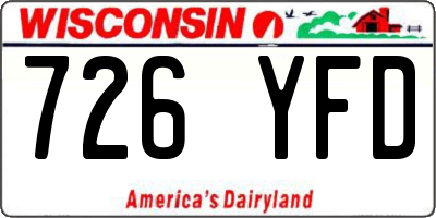 WI license plate 726YFD