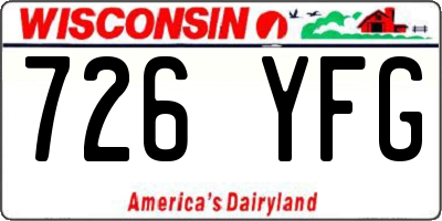 WI license plate 726YFG