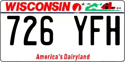 WI license plate 726YFH