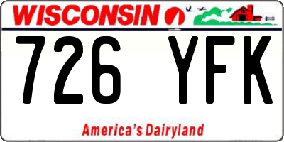 WI license plate 726YFK