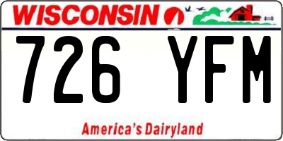 WI license plate 726YFM