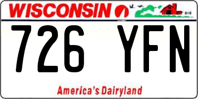 WI license plate 726YFN