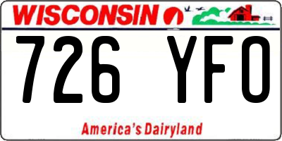 WI license plate 726YFO