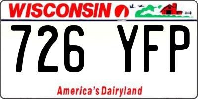 WI license plate 726YFP