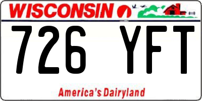 WI license plate 726YFT
