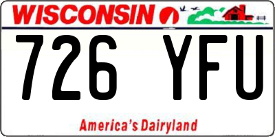 WI license plate 726YFU