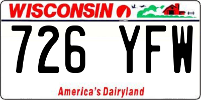WI license plate 726YFW