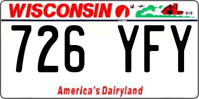 WI license plate 726YFY