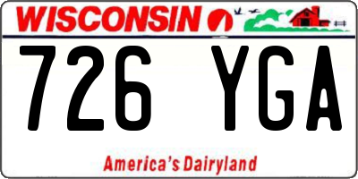 WI license plate 726YGA