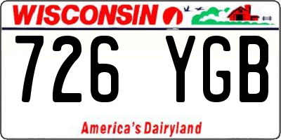 WI license plate 726YGB