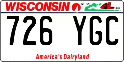 WI license plate 726YGC