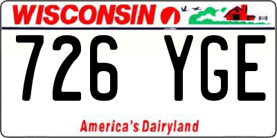 WI license plate 726YGE