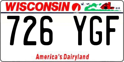 WI license plate 726YGF