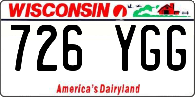 WI license plate 726YGG