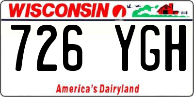 WI license plate 726YGH