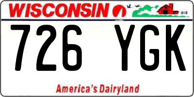WI license plate 726YGK