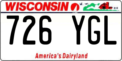 WI license plate 726YGL
