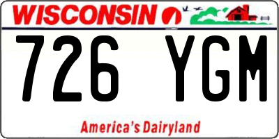 WI license plate 726YGM