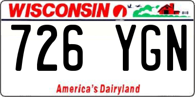 WI license plate 726YGN