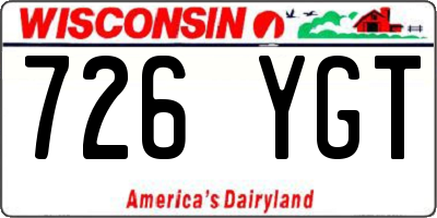WI license plate 726YGT