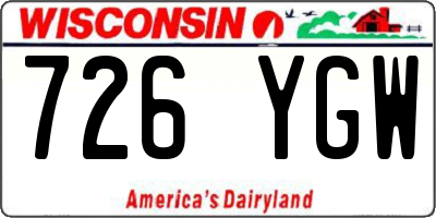 WI license plate 726YGW