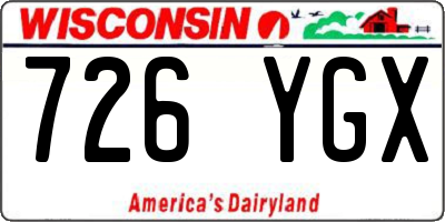 WI license plate 726YGX