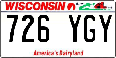 WI license plate 726YGY