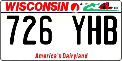 WI license plate 726YHB
