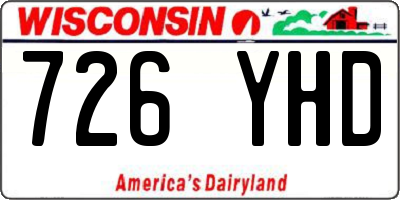 WI license plate 726YHD