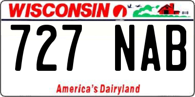 WI license plate 727NAB